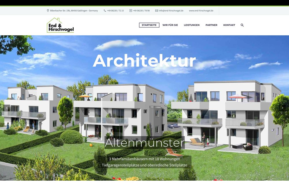 End & Hirschvogel Bauträger Website